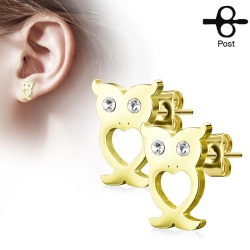Серьги гвоздики из стали Spikes Сова