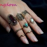 Кольца на фаланги пальцев Fashion Set серебристого цвета (8 шт)