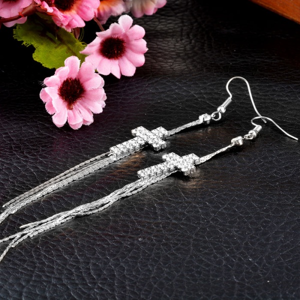 Довгі сережки Кристальний хрест