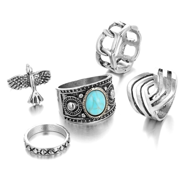 Кольца на фаланги пальцев - набор Птица (5 штук)