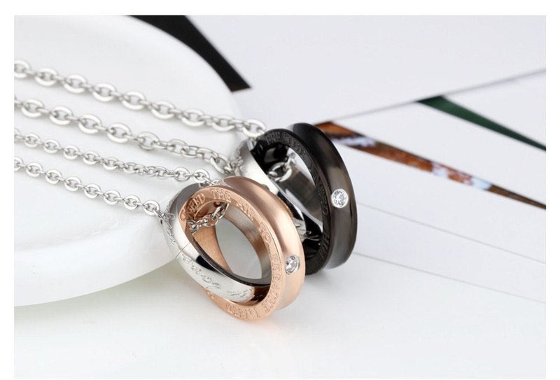 Парный кулон для влюбленный из стали Кольца Air to breathe