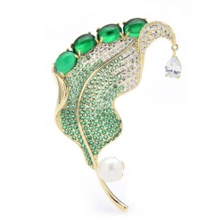 Брошка дизайнерський листок