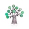 Брошь винтажное Дерево зеленые бусины