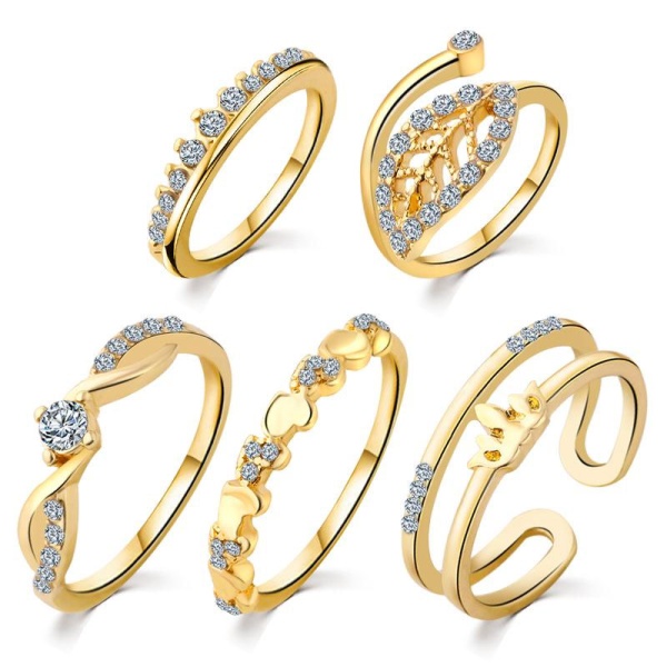 Кольца на фаланги пальцев Biju (набор из 5 штук)