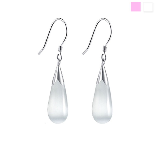 Сережки підвіски з каменем Котяче око