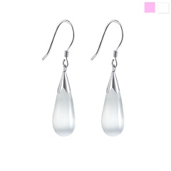 Серьги подвески с камнем Кошачий глаз