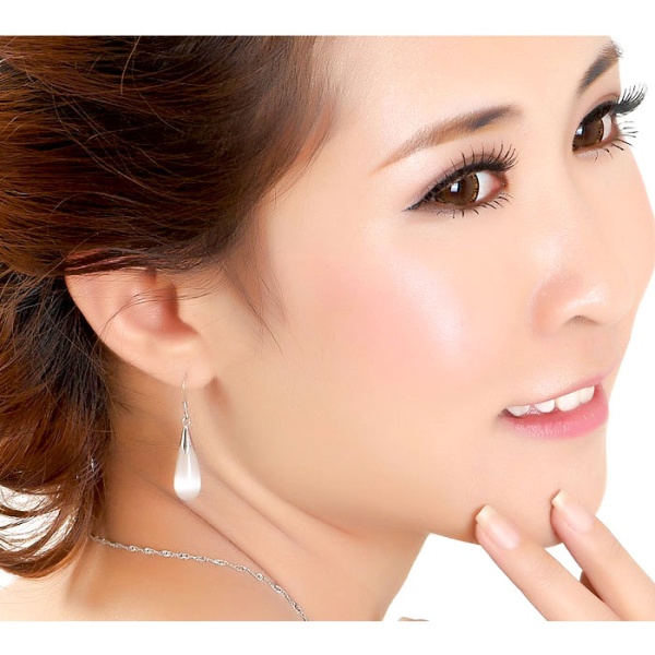 Сережки підвіски з каменем Котяче око