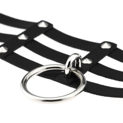 Кожаный чокер с кольцом lan-925