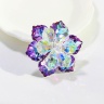 Брошь цветок кристалл purple