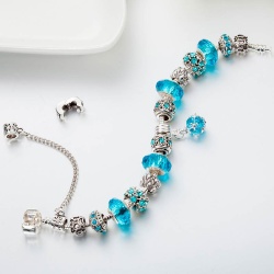 Браслет Пандора Голубой Кристалл