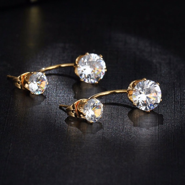 Серьги гвоздики Двойной кристалл