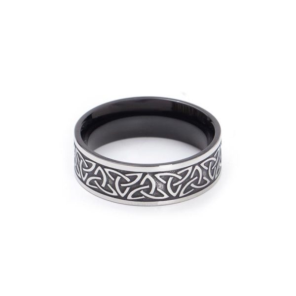 Кольцо из стали символ Трикветр R-M7931