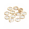 Кольца на фаланги пальцев Midi gold (набор из 12 штук)