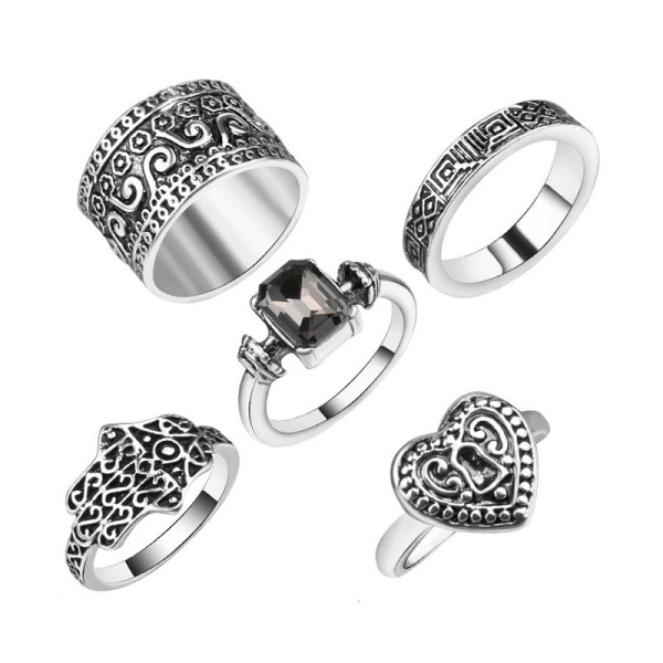 Кольца на фаланги пальцев Амулет (набор из 5 шт)