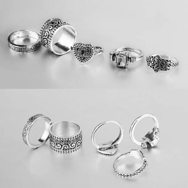 Кольца на фаланги пальцев Амулет (набор из 5 шт)