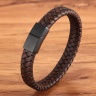 Чоловічий шкіряний браслет плетений lan-2824