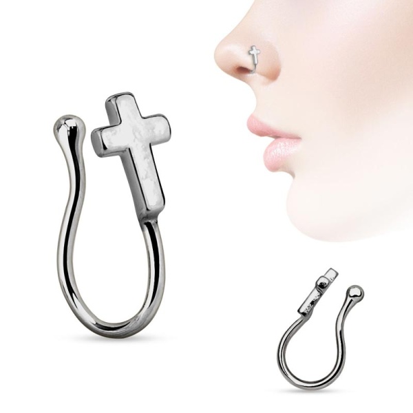 Обманка в нос Spikes Крест NOCL06