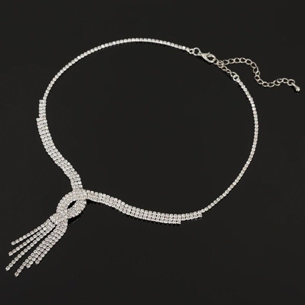 Колье Завиток с кристаллами