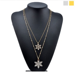 Кулон с двойной цепочкой Снежинки