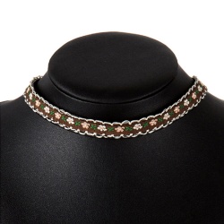 Кожаный чокер lan-423 бохо цветок