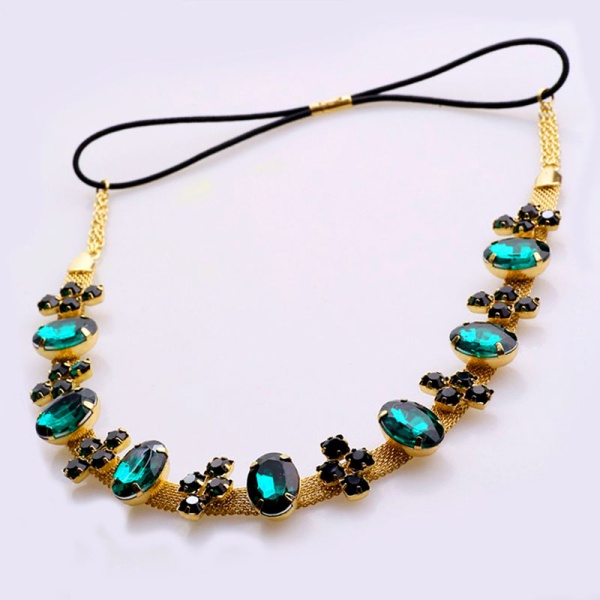 Ободок для волос зеленым кристалл