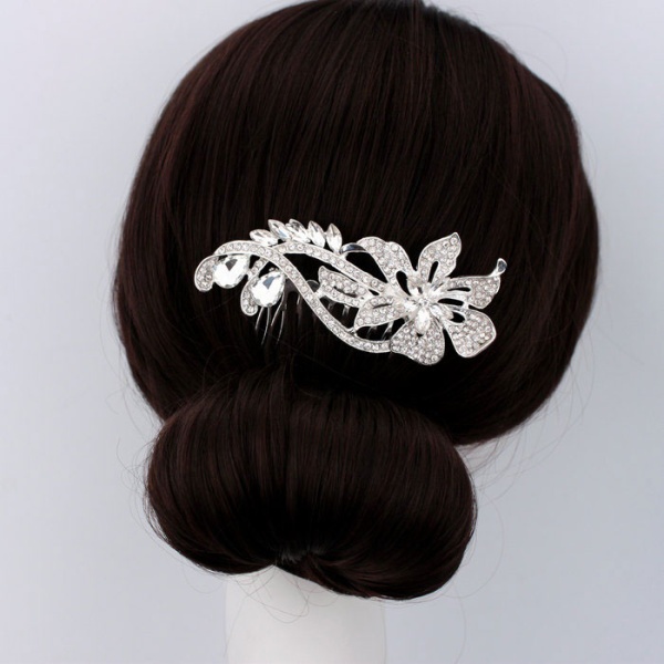 Гребінець для волосся Камелія з кристалами