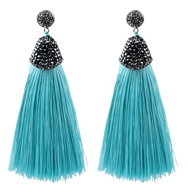 Серьги кисточки Бохо Шелк