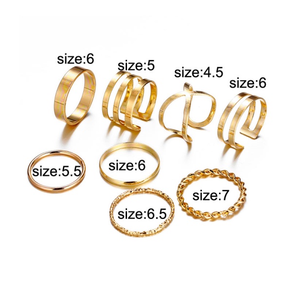 Кільця на фаланги пальців Геометрія (набір із 8 шт)