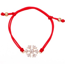 Браслет Красная нить со снежинкой