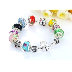 Браслет в стиле Пандора Радуга посеребренный