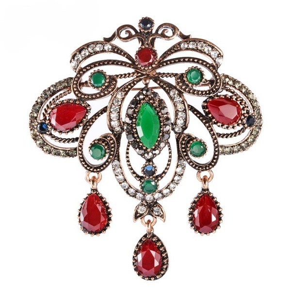 Брошь в турецком стиле с камнями lan-3486