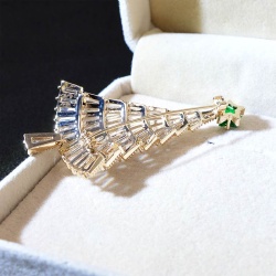 Брошь новогодняя Елка Кристалл Элит