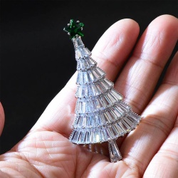 Брошь новогодняя Елка Кристалл Элит