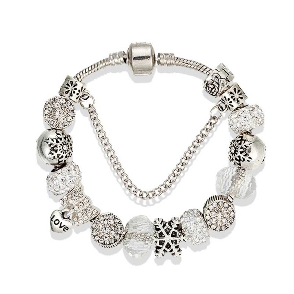 Браслет в стиле пандора Снежинка зима