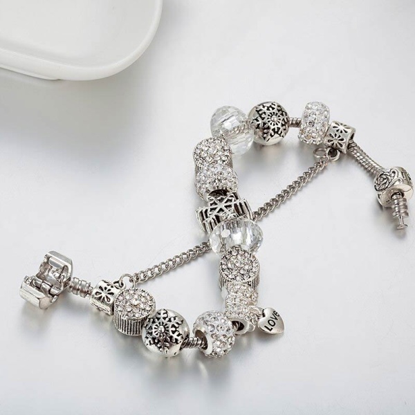 Браслет в стиле пандора Снежинка зима