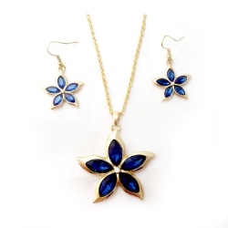 Набор украшений: кулон и серьги Синий цветок