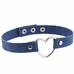 Чокер джинсовый с серцем lan-1670