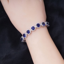 Браслет Queen с синими кристаллами циркона