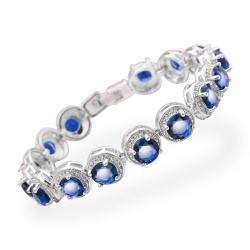 Браслет Queen с синими кристаллами циркона