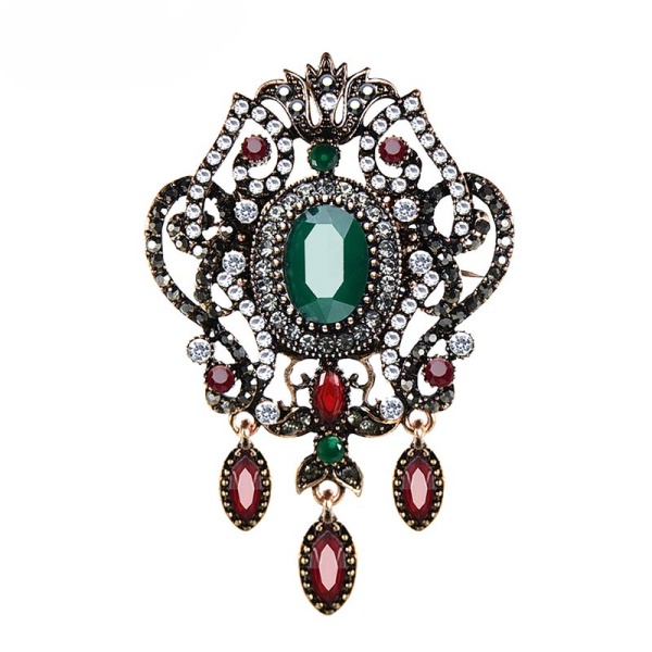 Брошка в турецькому стилі з камінням lan-3487