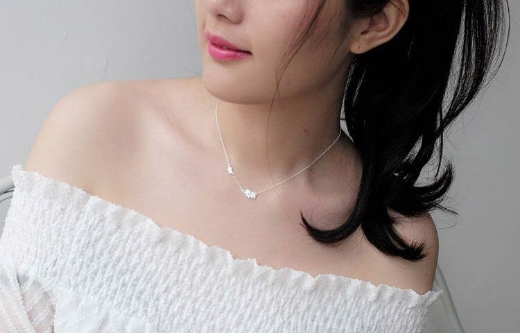 Цепочка на шею два Слоника