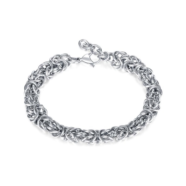 Браслет із сталі Візантійське плетіння лонг lan-2942