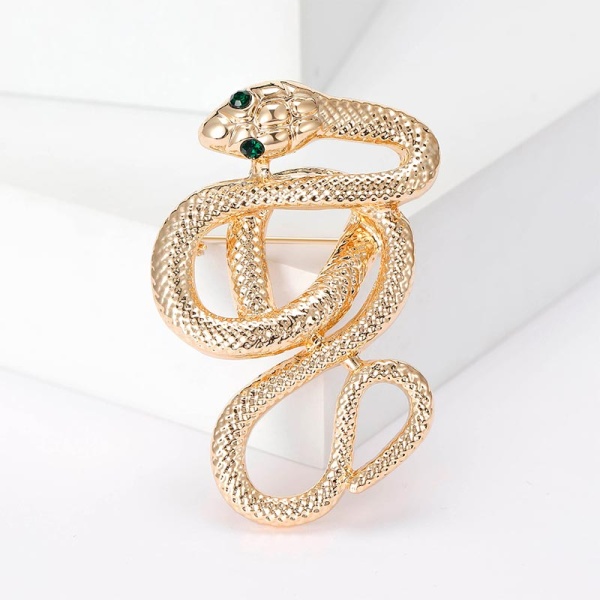 Брошь Змея классик золотистая lan-3042