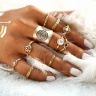 Кільця на фаланги пальців Antique Midi (набір із 9 штук)