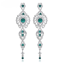 Серьги люстры Sophie green с кристаллами сваровски