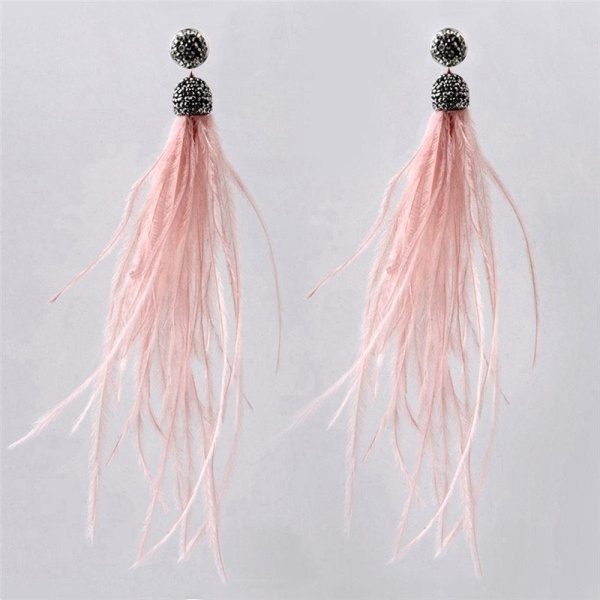 Сережки пензлика Повітряні з пірʼям