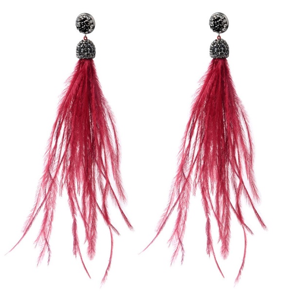 Сережки пензлика Повітряні з пірʼям