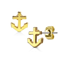 Серьги гвоздики из стали Spikes Якорь EA-024