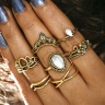 Кольца на фаланги пальцев Vintage Midi (набор из 7 штук)