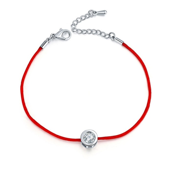 Браслет червона Нитка із кристалом
